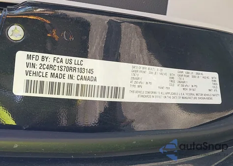 2024 Chrysler Pacifica Hybrid Select from USA, damaged, VIN 2C4RC1S70RR103145